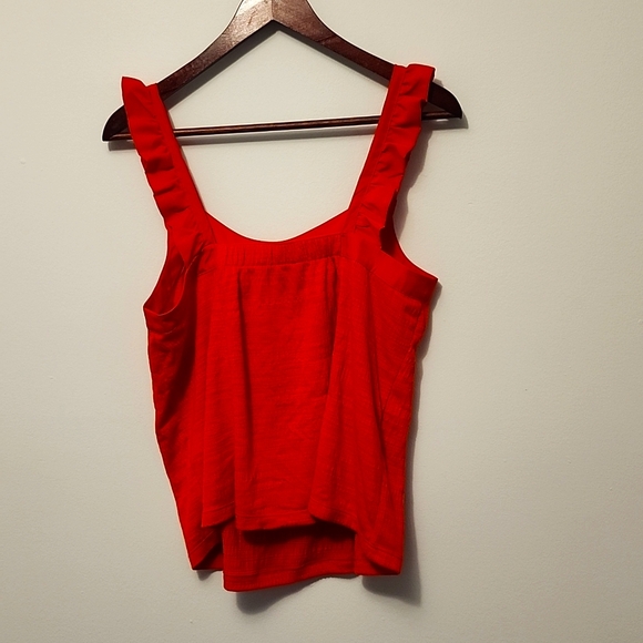 NWOT Banana Republic bright orange ruffle strap top size S - Picture 2 of 4